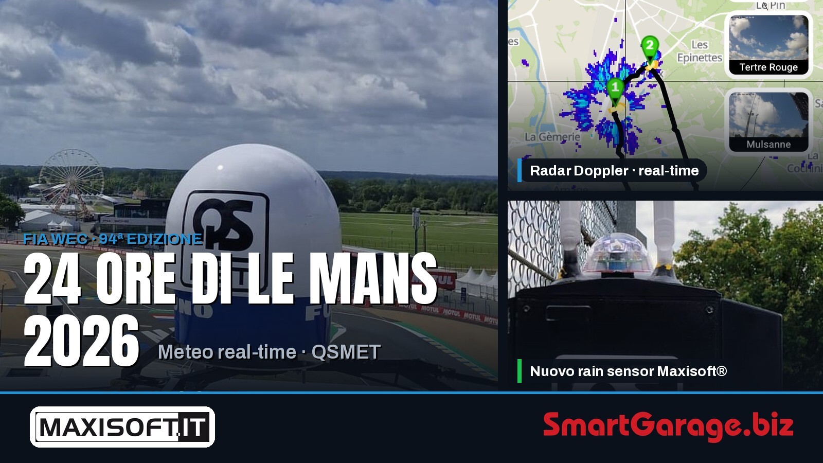 "24 Ore di Le Mans 2026", "QSMET", "Maxisoft", "radar Doppler real-time"
